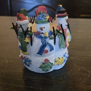 Festive Snowman Candle Holder